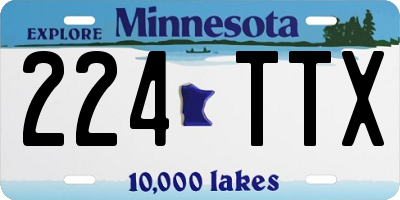MN license plate 224TTX