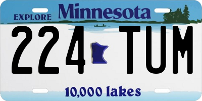 MN license plate 224TUM