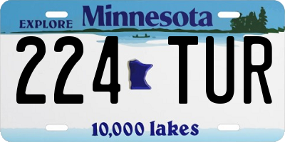 MN license plate 224TUR