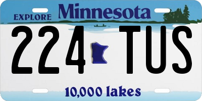 MN license plate 224TUS