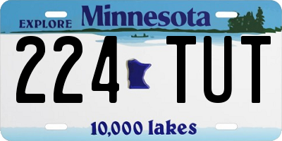 MN license plate 224TUT