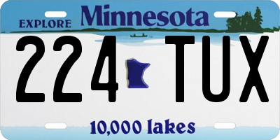 MN license plate 224TUX