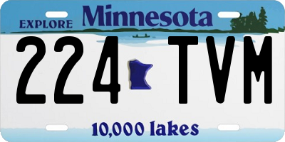 MN license plate 224TVM