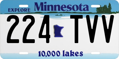 MN license plate 224TVV