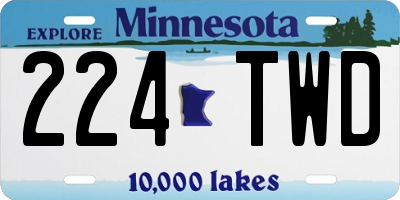 MN license plate 224TWD