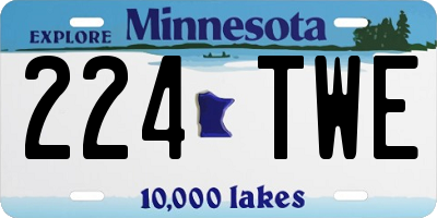MN license plate 224TWE