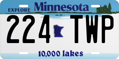 MN license plate 224TWP