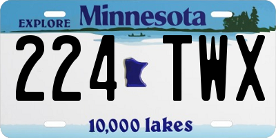 MN license plate 224TWX
