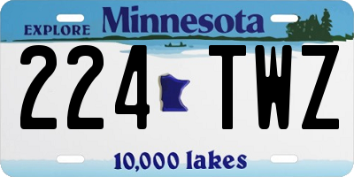 MN license plate 224TWZ