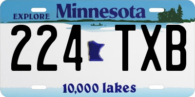 MN license plate 224TXB