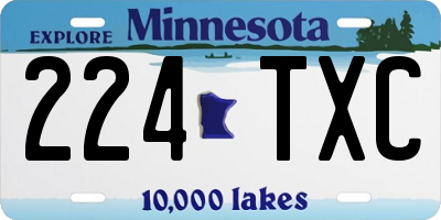 MN license plate 224TXC