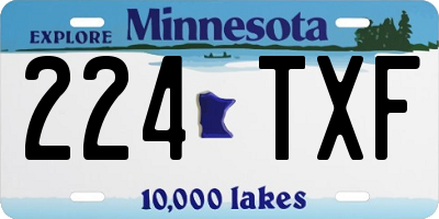 MN license plate 224TXF