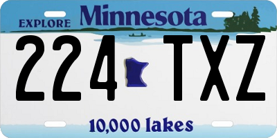 MN license plate 224TXZ