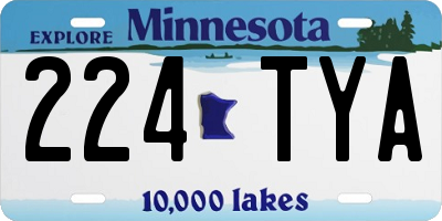 MN license plate 224TYA