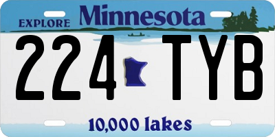 MN license plate 224TYB