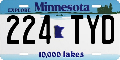 MN license plate 224TYD