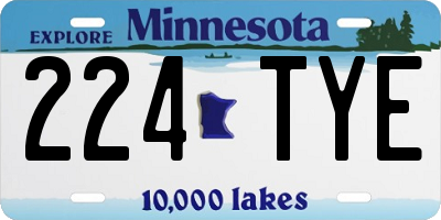 MN license plate 224TYE