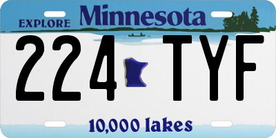 MN license plate 224TYF