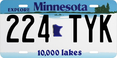 MN license plate 224TYK