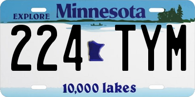 MN license plate 224TYM