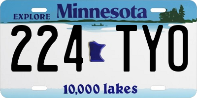 MN license plate 224TYO
