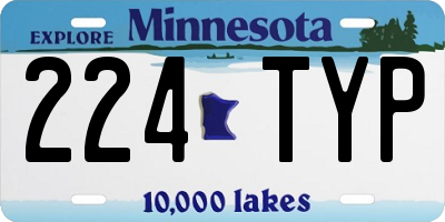 MN license plate 224TYP