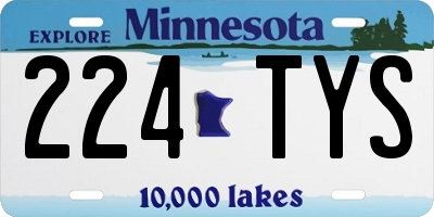 MN license plate 224TYS