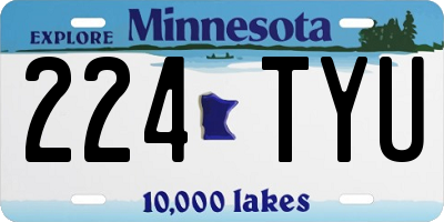 MN license plate 224TYU