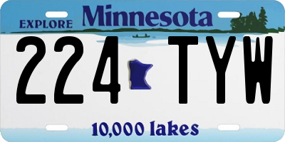 MN license plate 224TYW