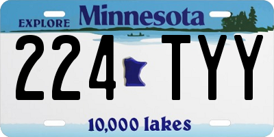 MN license plate 224TYY