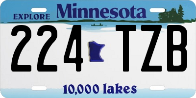 MN license plate 224TZB