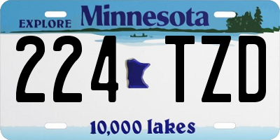 MN license plate 224TZD