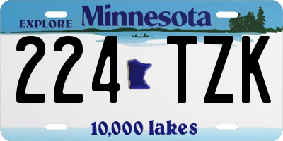 MN license plate 224TZK