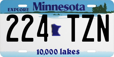 MN license plate 224TZN
