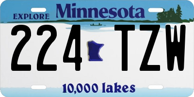 MN license plate 224TZW