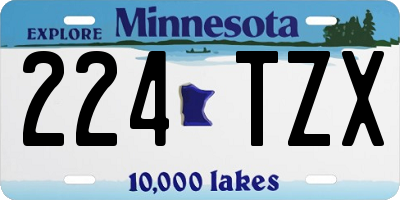 MN license plate 224TZX
