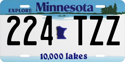 MN license plate 224TZZ