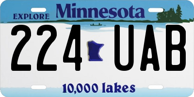 MN license plate 224UAB