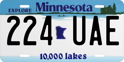 MN license plate 224UAE