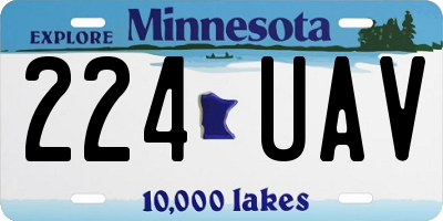 MN license plate 224UAV