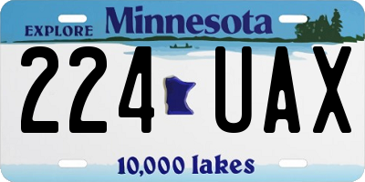 MN license plate 224UAX
