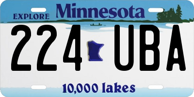 MN license plate 224UBA