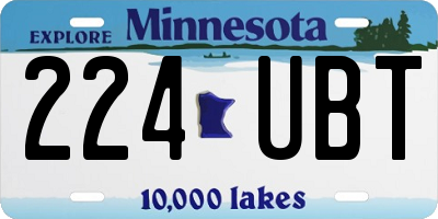 MN license plate 224UBT