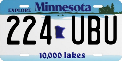MN license plate 224UBU