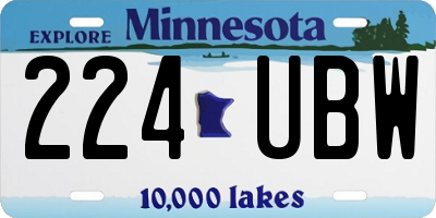 MN license plate 224UBW