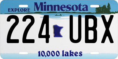 MN license plate 224UBX