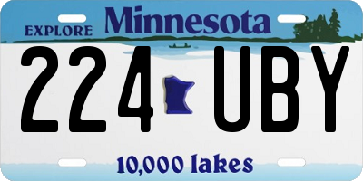 MN license plate 224UBY