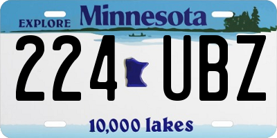 MN license plate 224UBZ