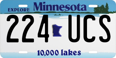 MN license plate 224UCS