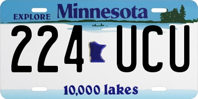 MN license plate 224UCU